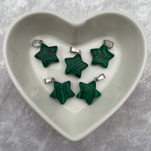 Artificial Malachite Star Pendants