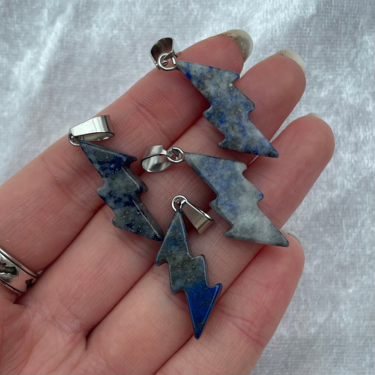 Lapis Lazuli Lightning Pendants