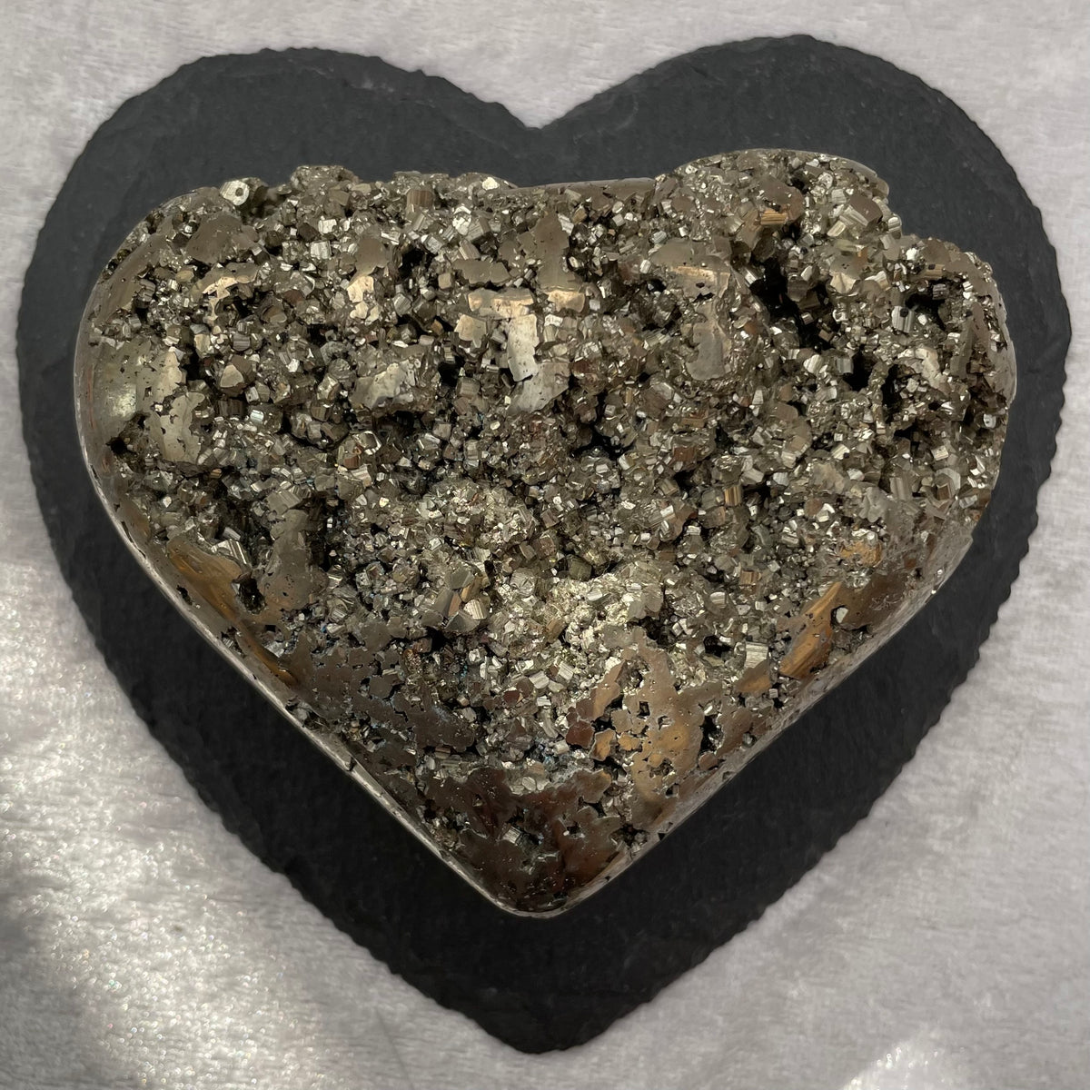 Large Pyrite Druzy Heart