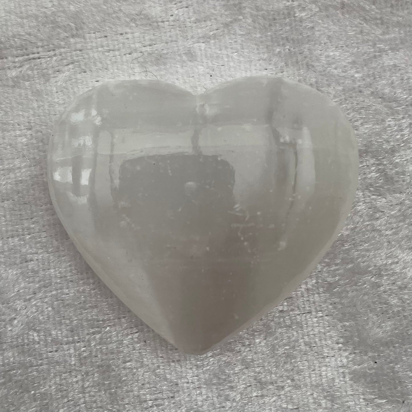 Selenite Heart With Drill Hole for Pendant