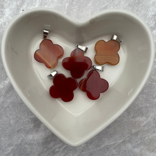 Carnelian Flower Pendants
