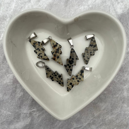 Dalmatian Jasper Lightning Pendants
