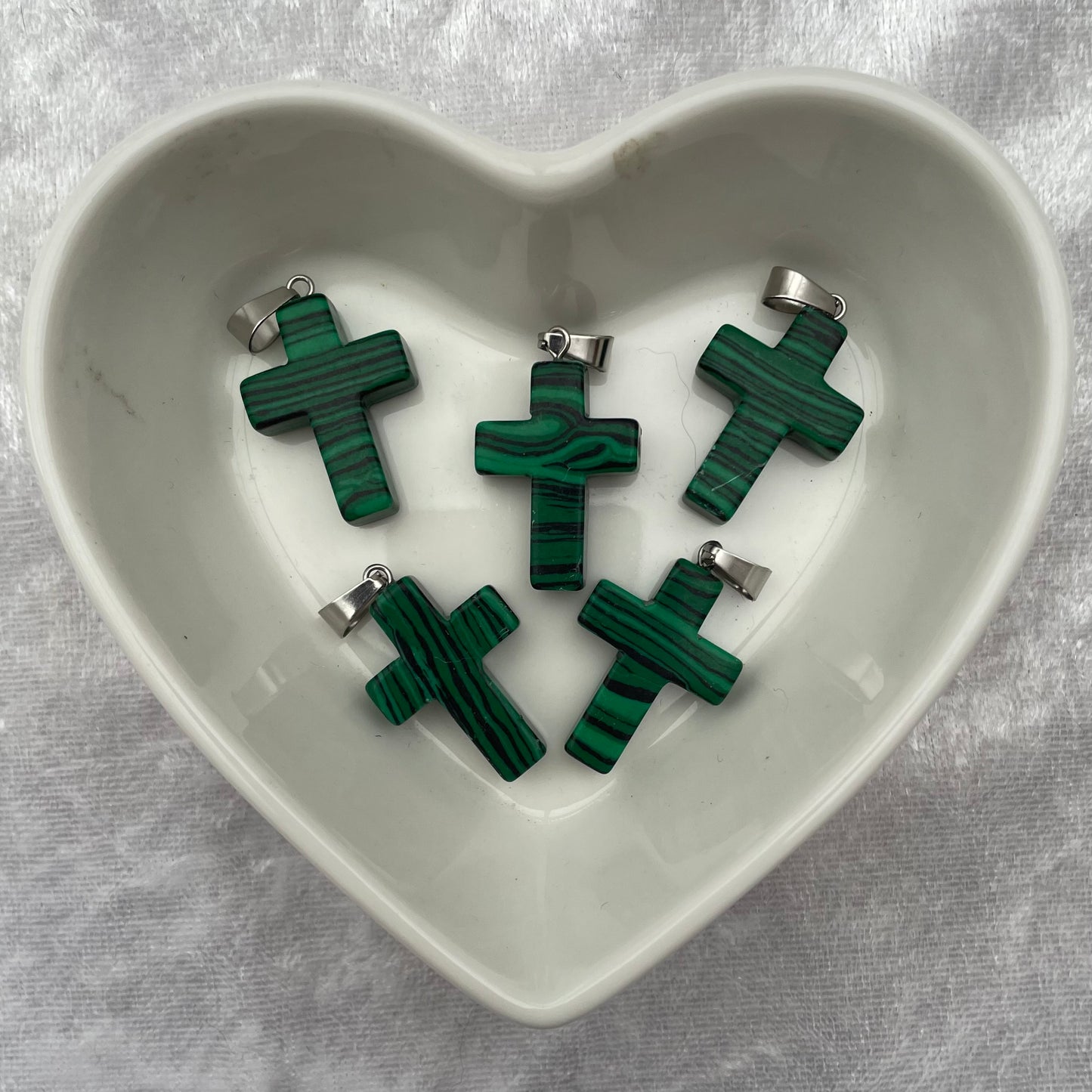 Artificial Malachite Cross Pendants