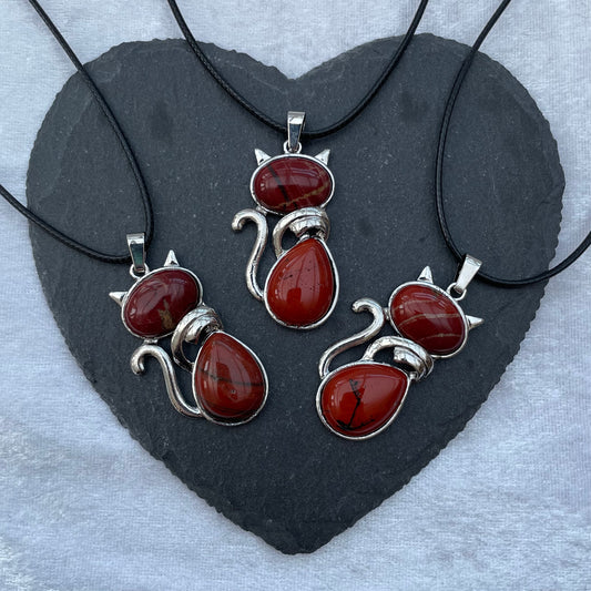 Red Jasper Cat Necklaces