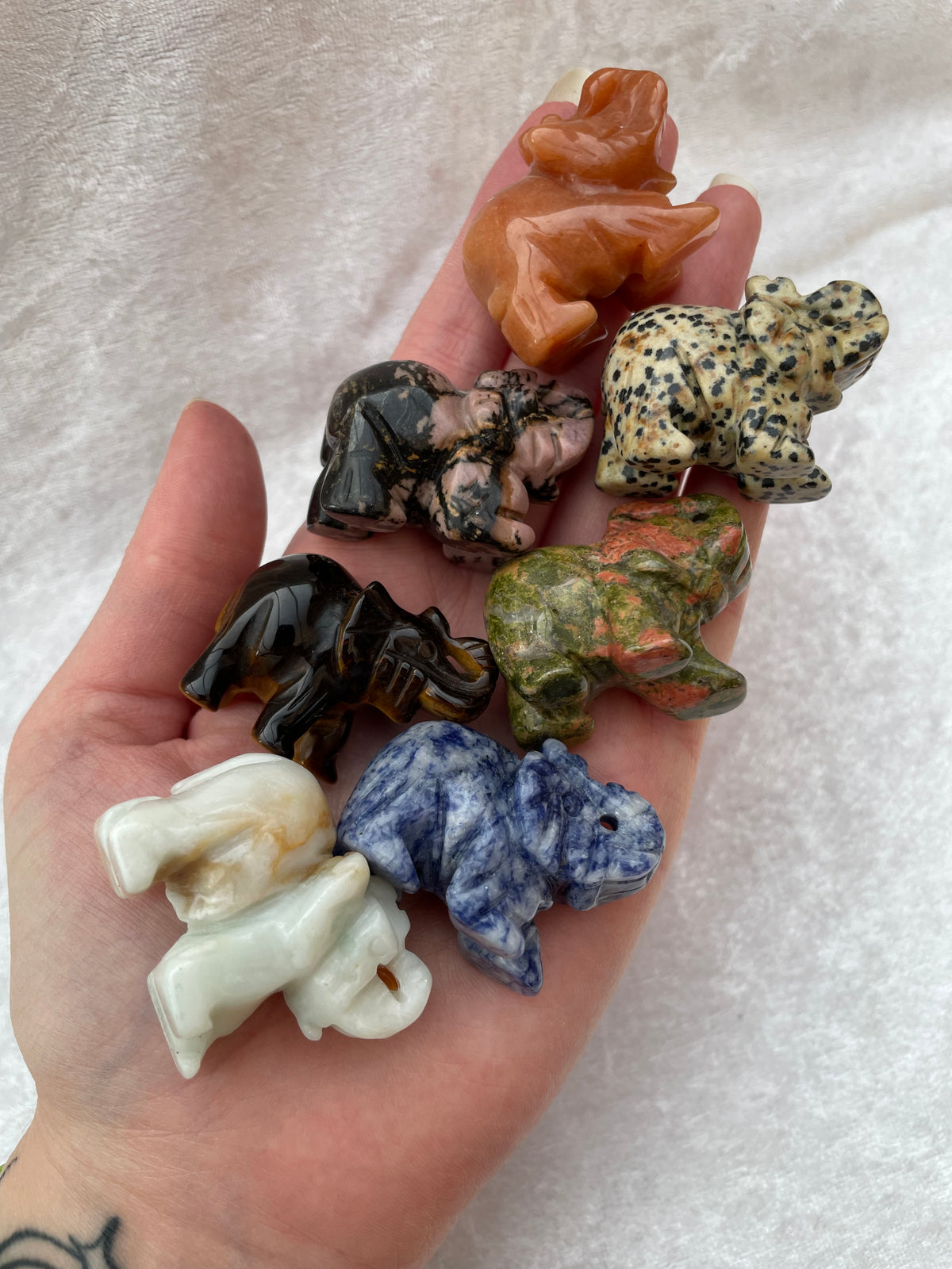 Crystal Elephant Carvings