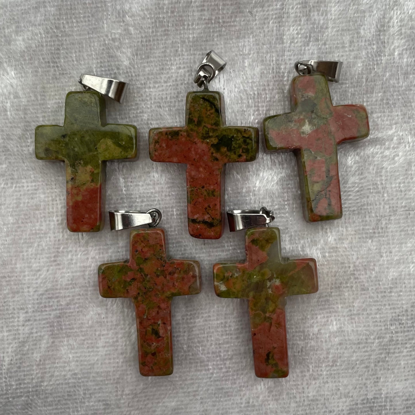 Unakite Cross Pendants