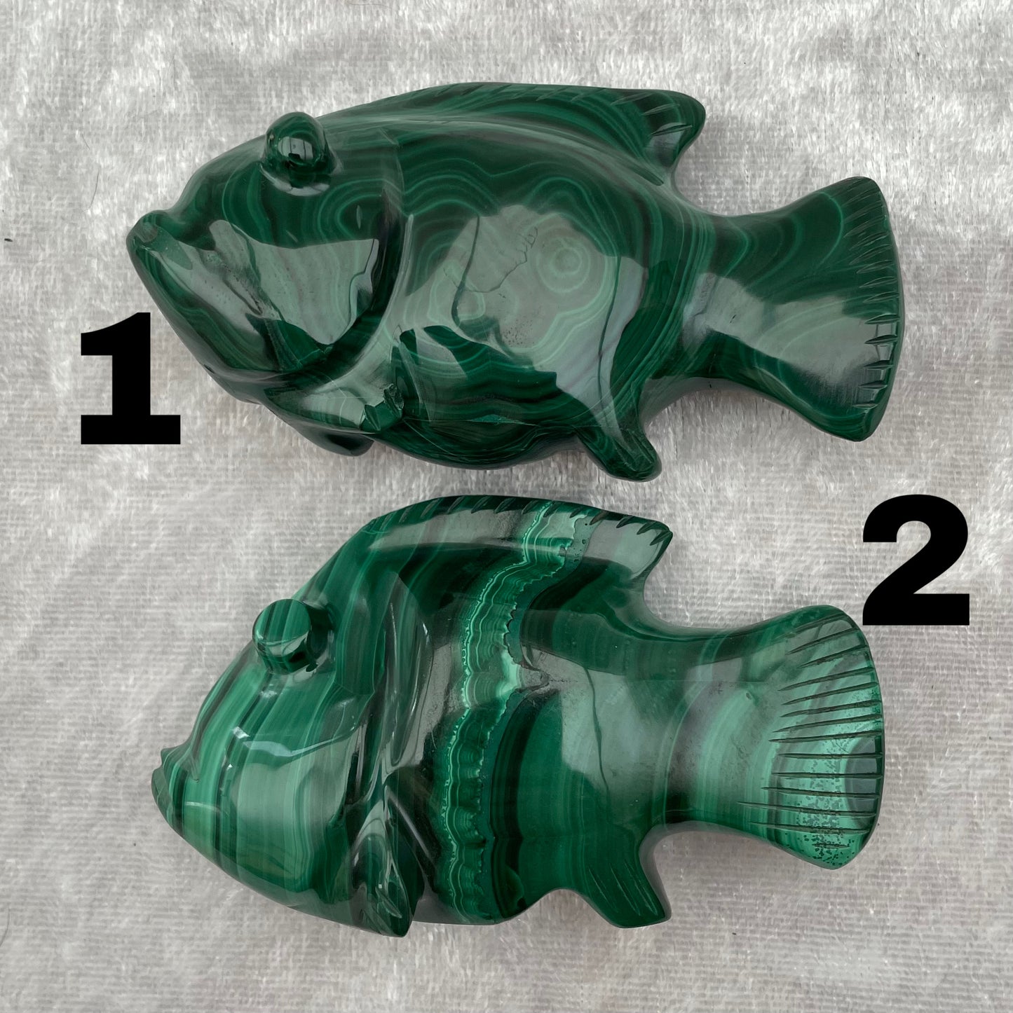 Malachite Fish Carvings