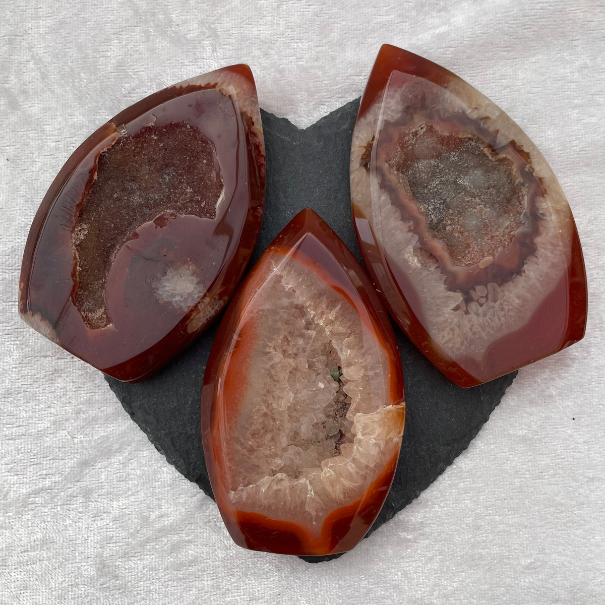 Carnelian Druzy Flame Freeforms