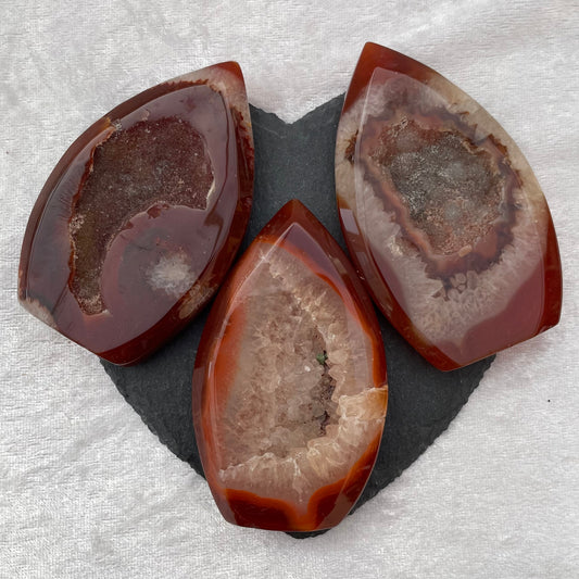 Carnelian Druzy Flame Freeforms