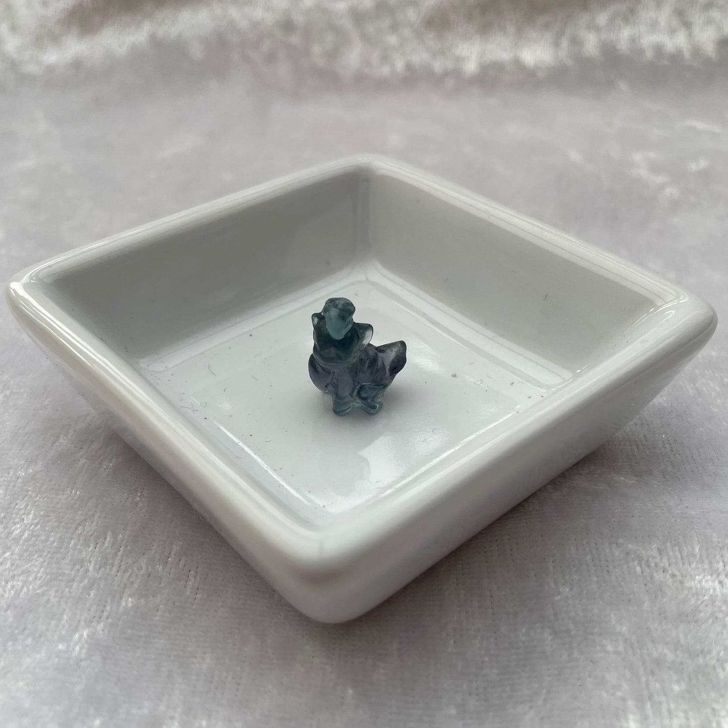 Mini Rainbow Fluorite Pokémon Growlithe Carving