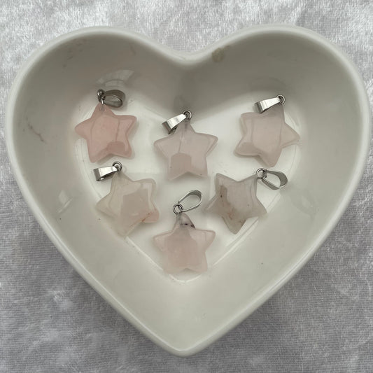 Rose Quartz Star Pendants