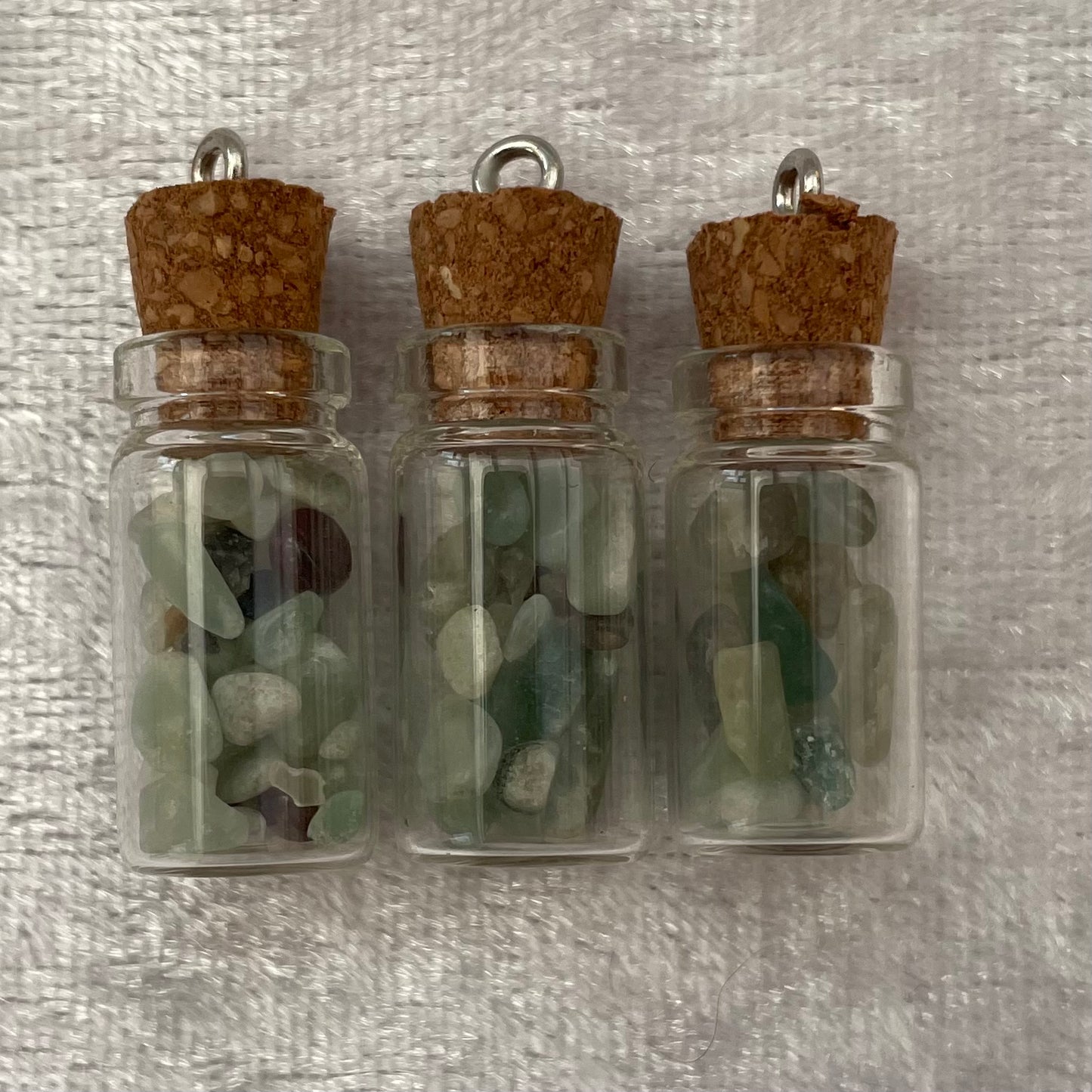 Green Aventurine Cork Chip Bottle Pendants