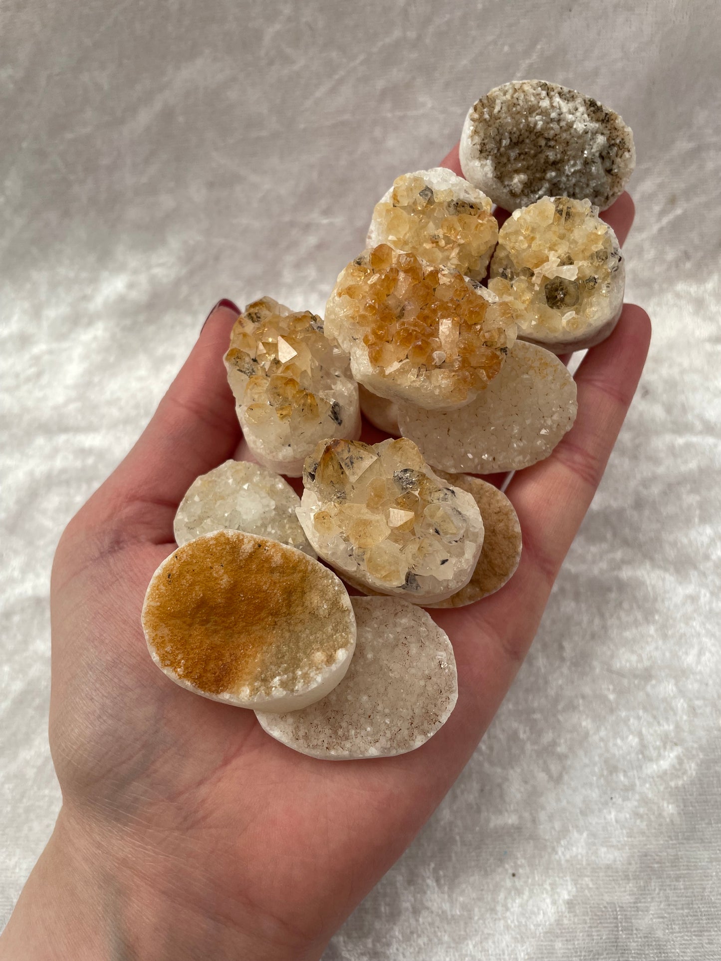 Heat Treated Pale Citrine Oval Clusters