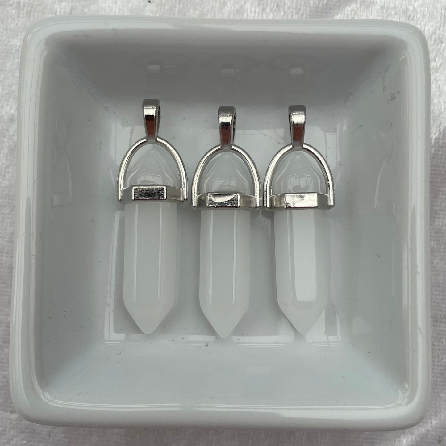 White Agate DT Pendants