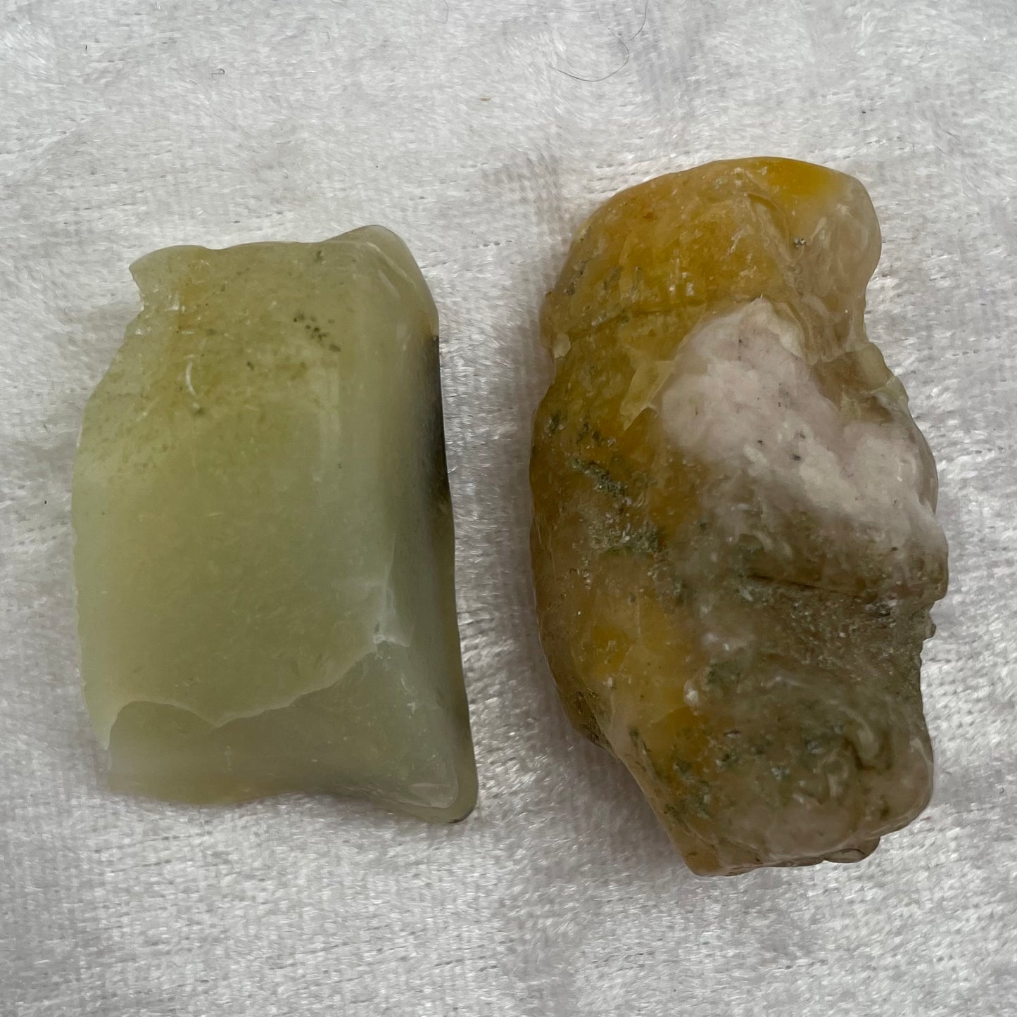 Rough and Polished Half Tumbled Yellow Opal