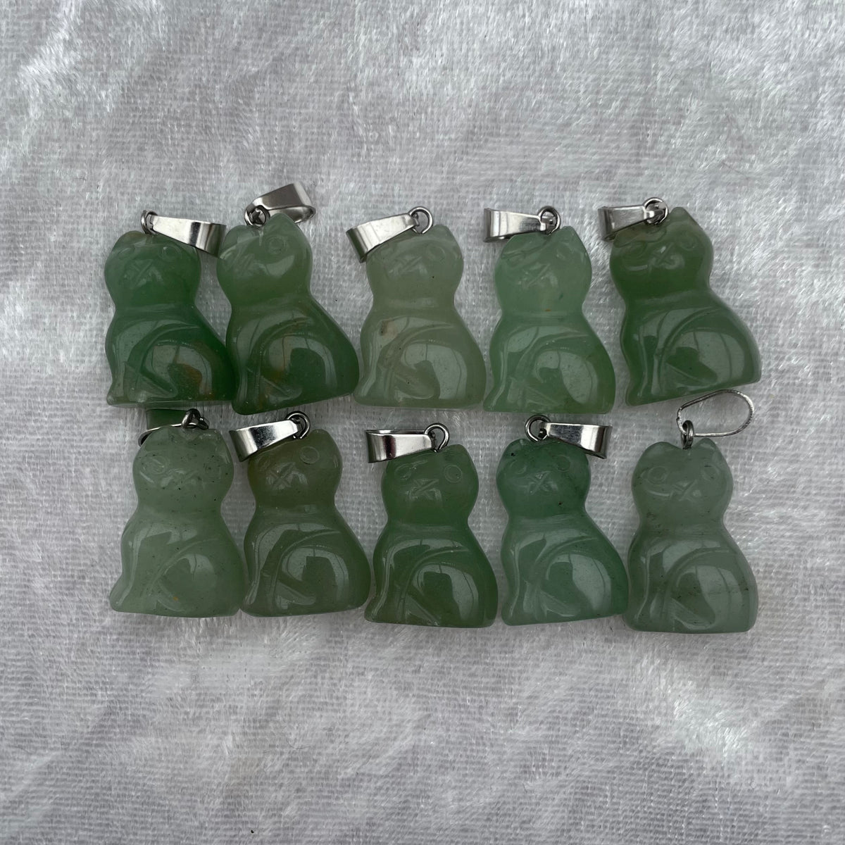 Green Aventurine Cat Pendants