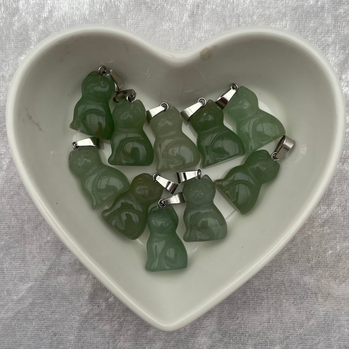 Green Aventurine Cat Pendants
