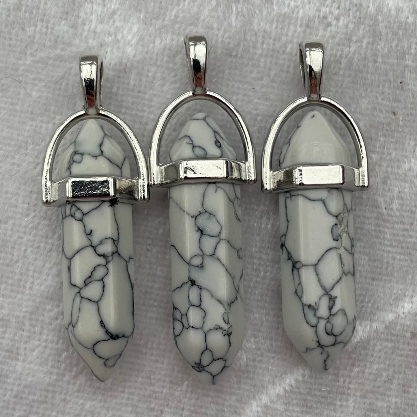 White Howlite DT Pendants