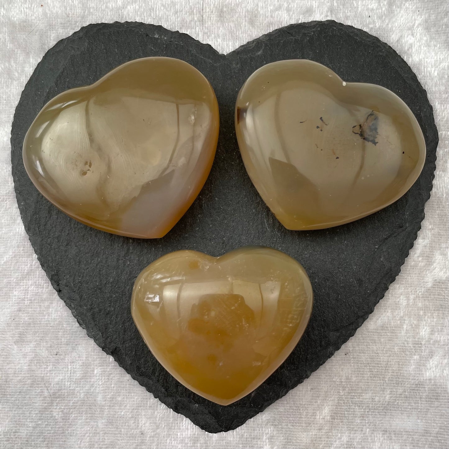 Brown Agate Hearts