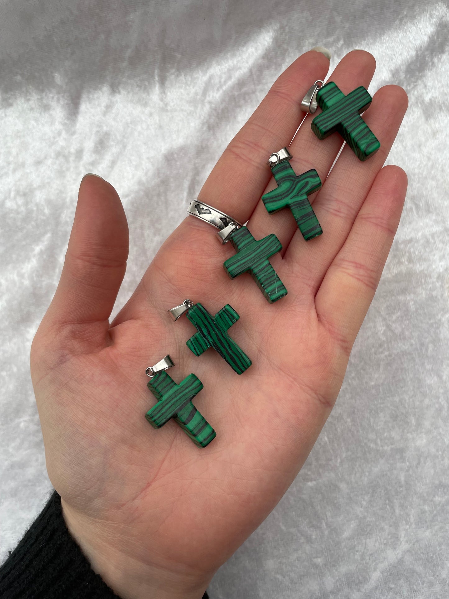 Artificial Malachite Cross Pendants