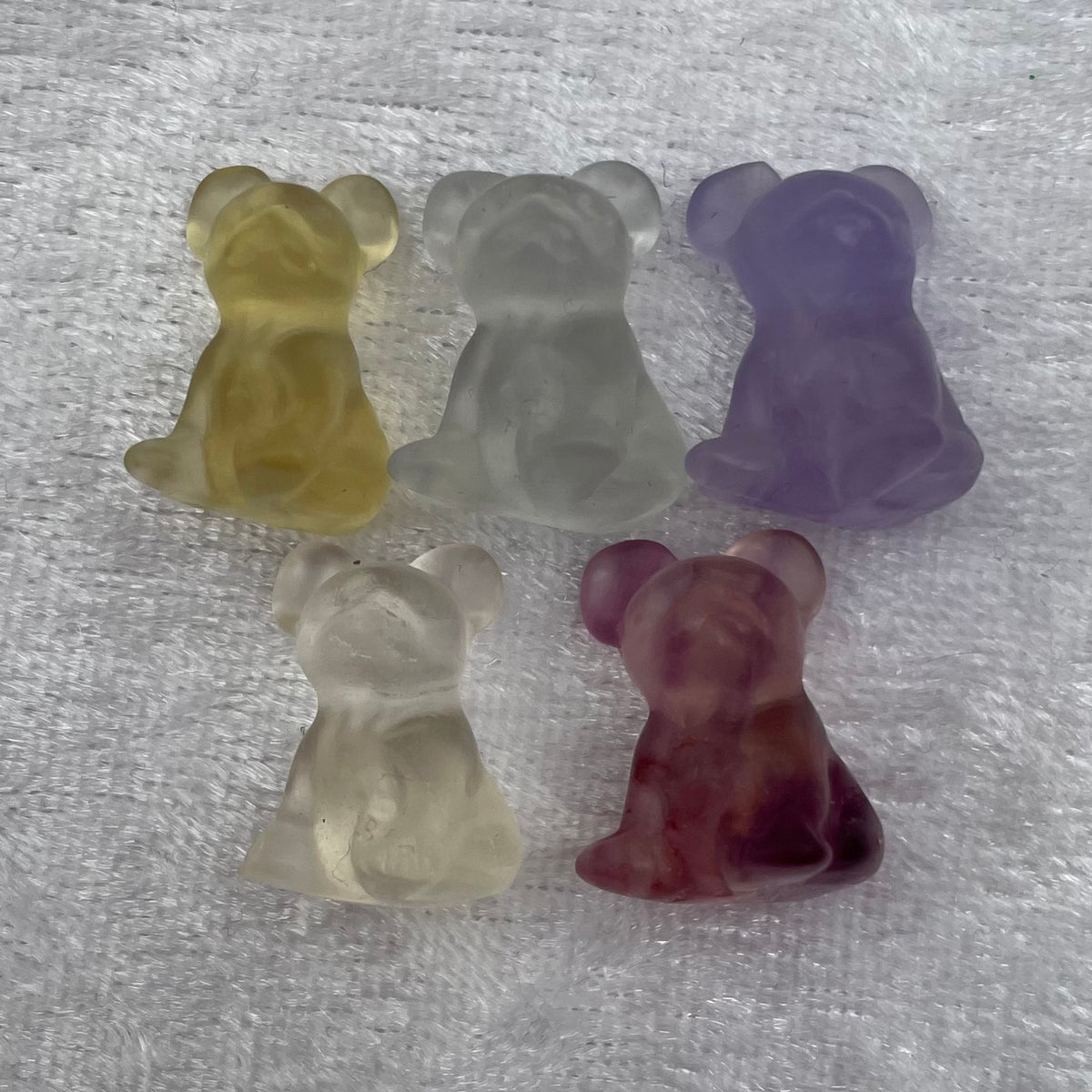 Mini Rainbow Fluorite French Bulldog Carvings