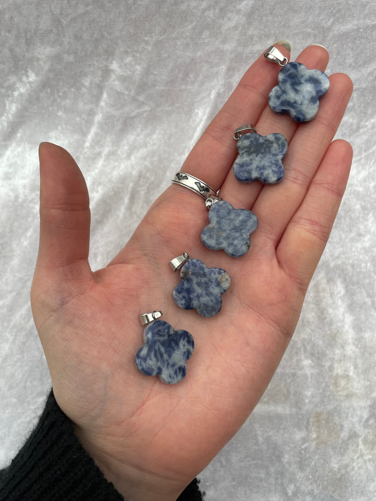 Sodalite Flower Pendants