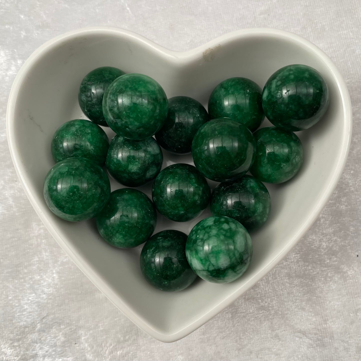 Green Quartz Spheres