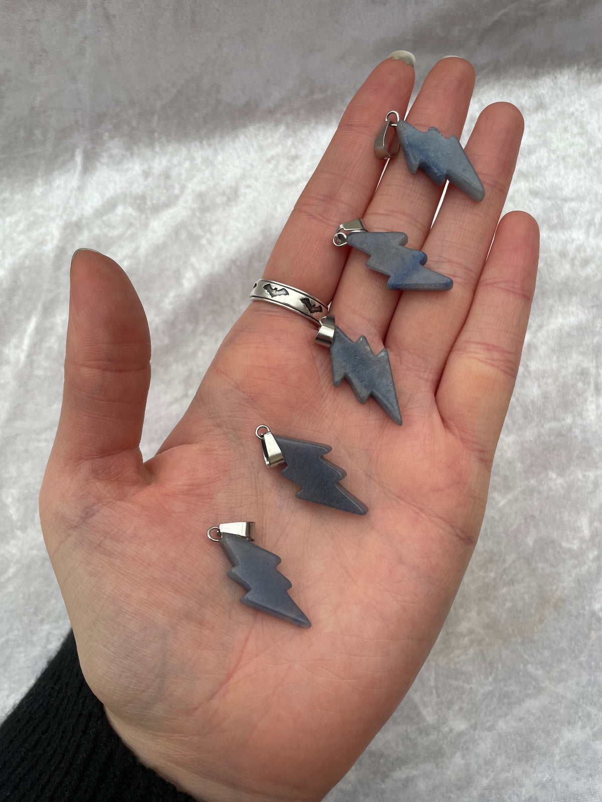 Blue Quartz Lightning Pendants