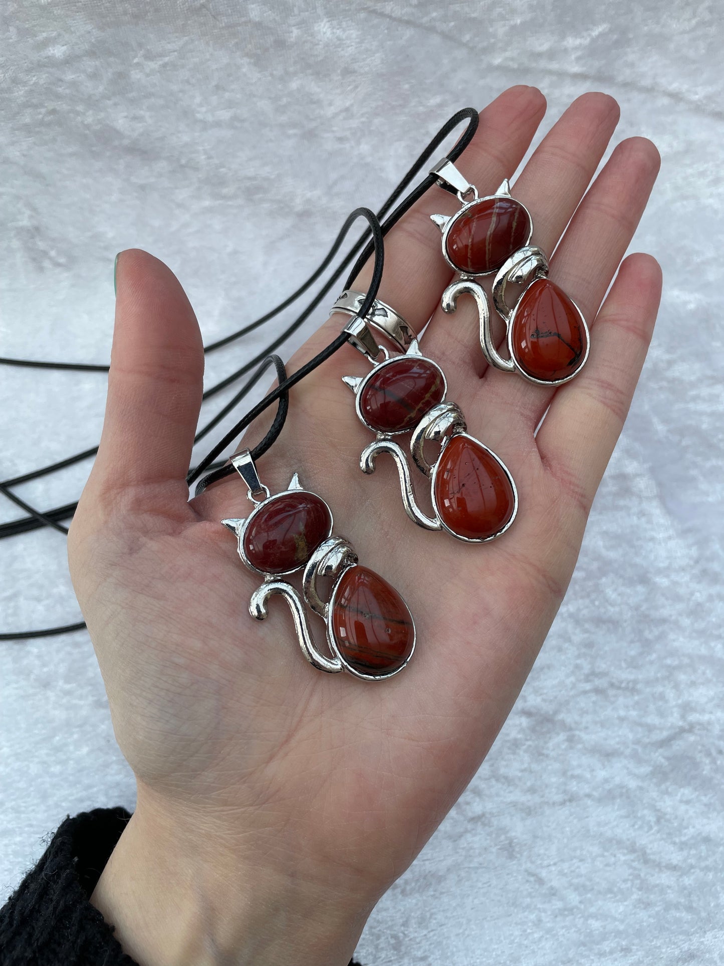 Red Jasper Cat Necklaces