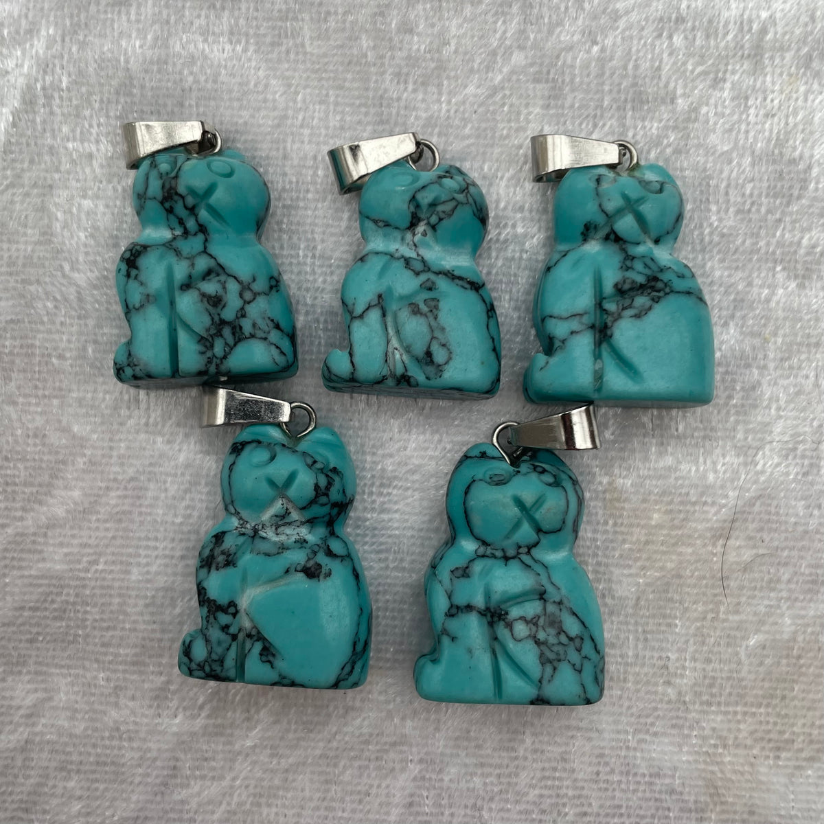 Blue Howlite Cat Pendants