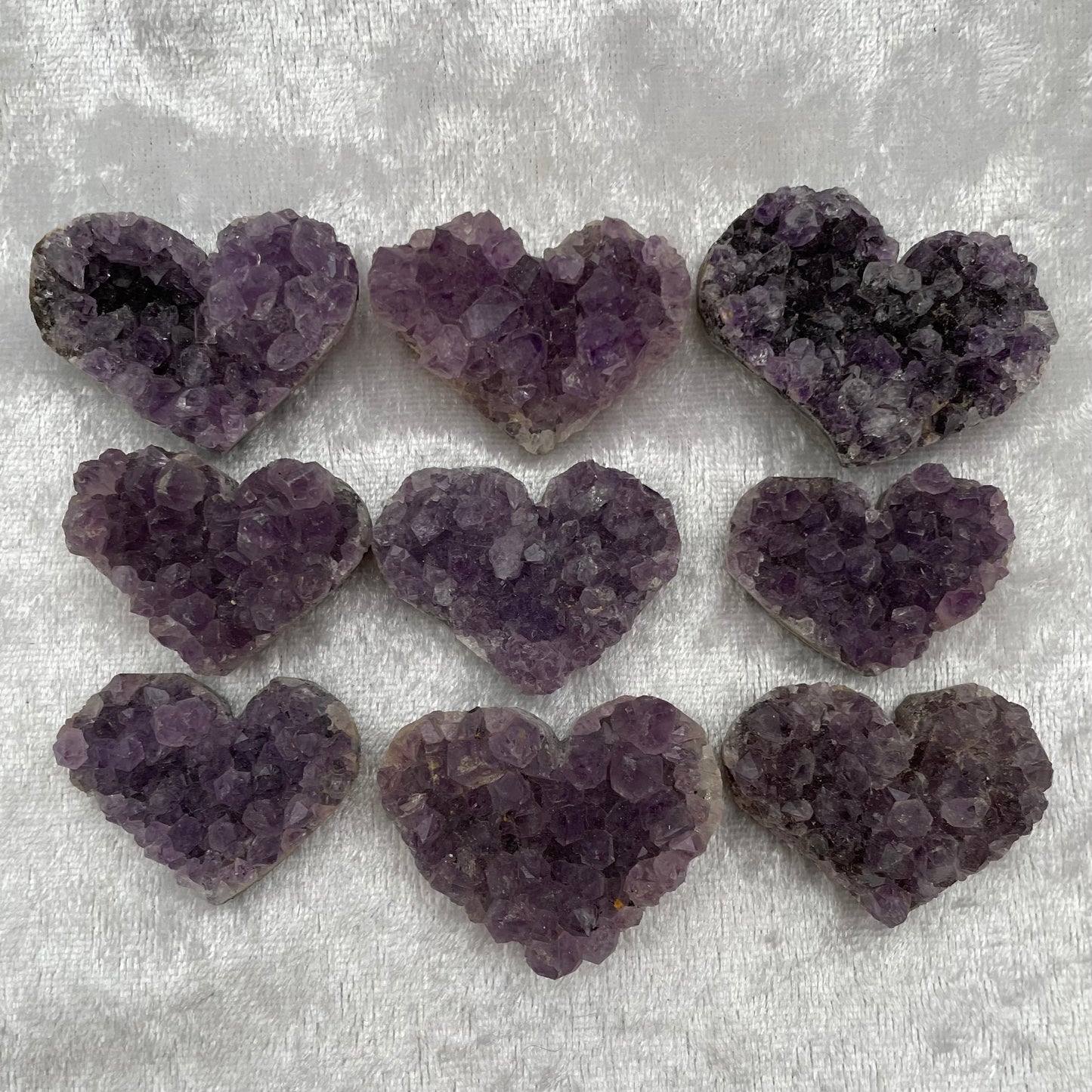 Amethyst Cluster Hearts