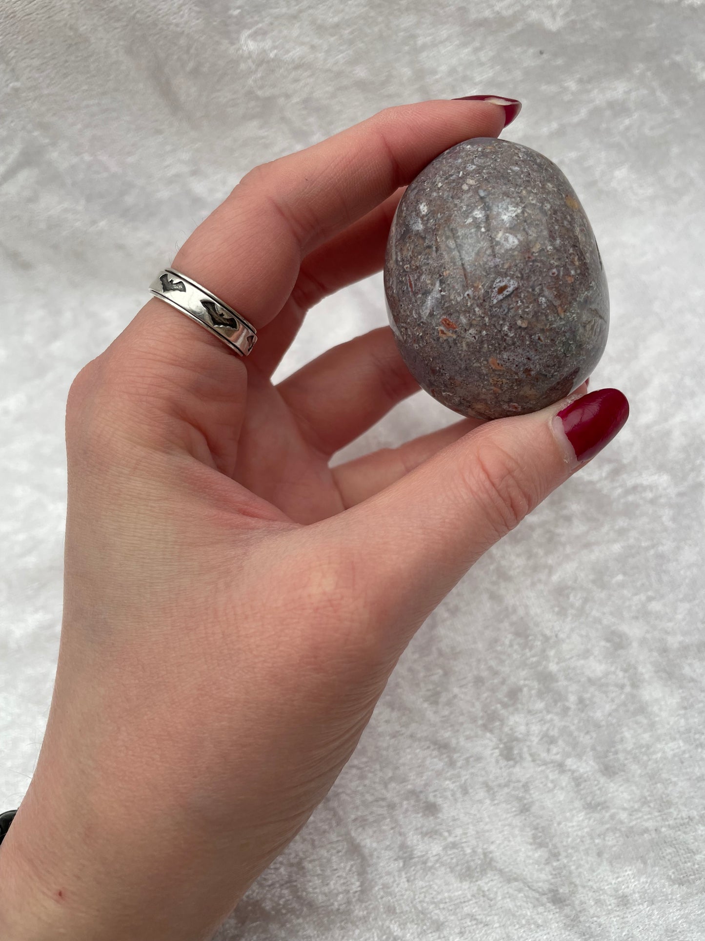 Purple Ocean Jasper Freeform Palmstone Gallet