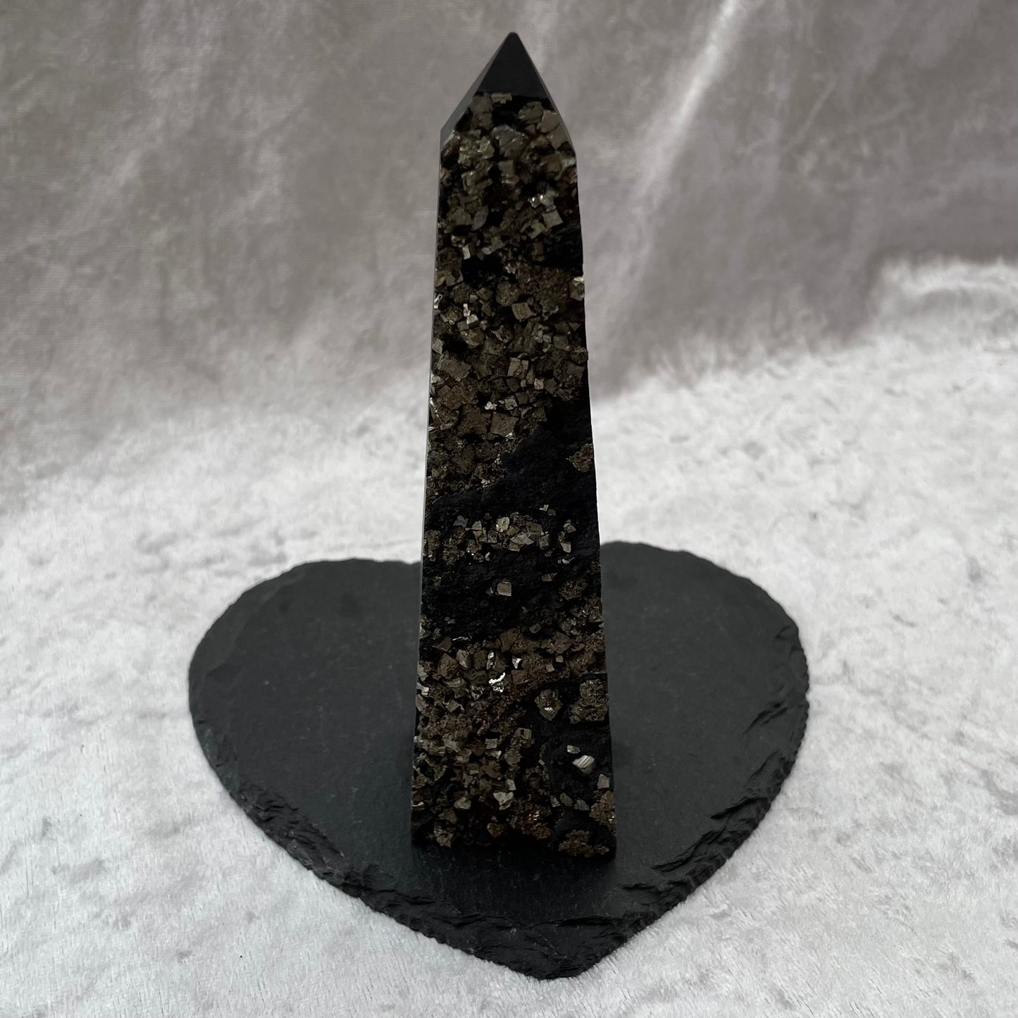 Pyrite Druzy Obelisk