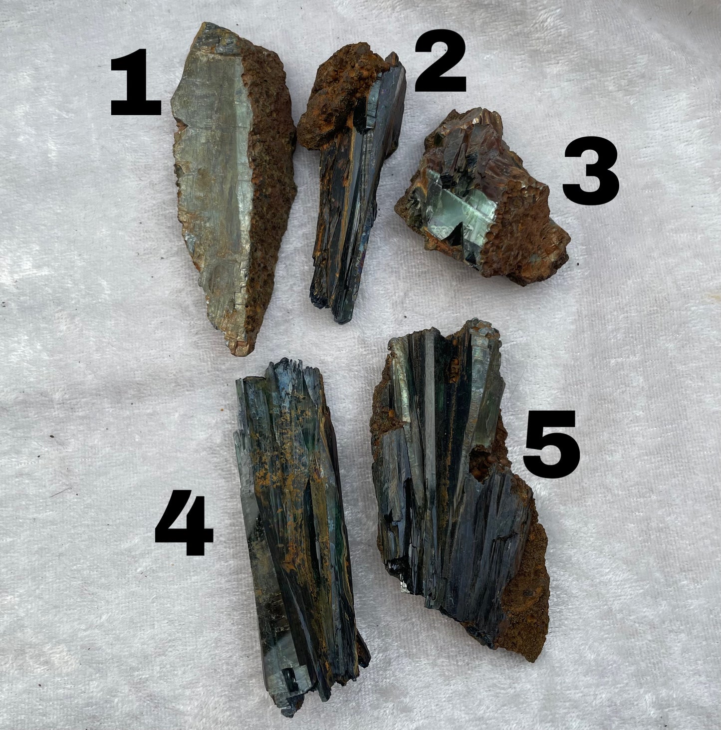 Natural Vivianite Pieces