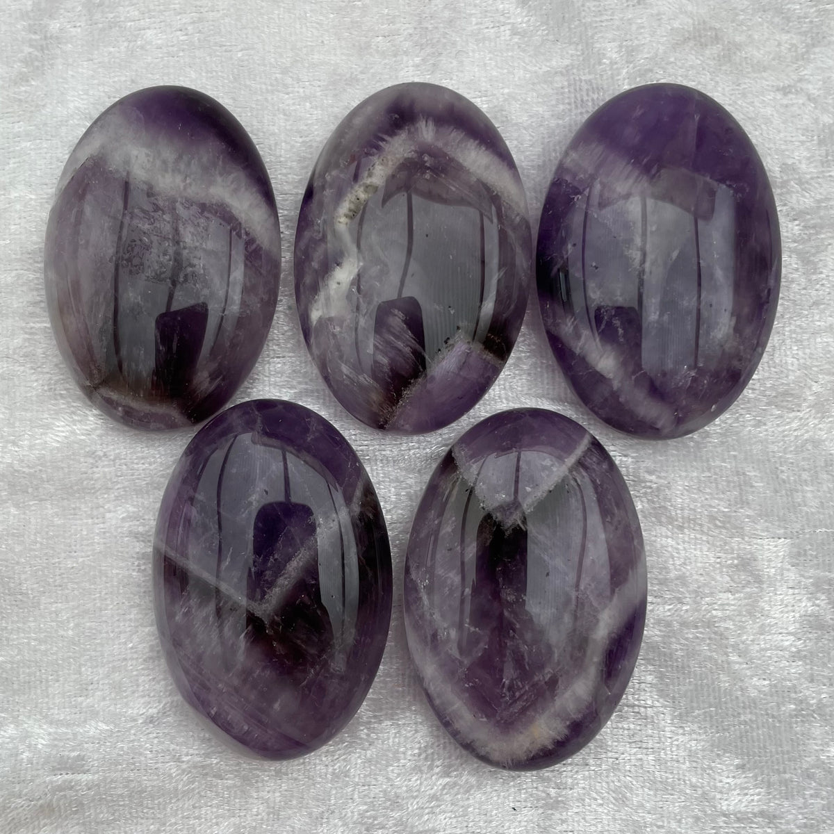 Chevron Amethyst Palmstones