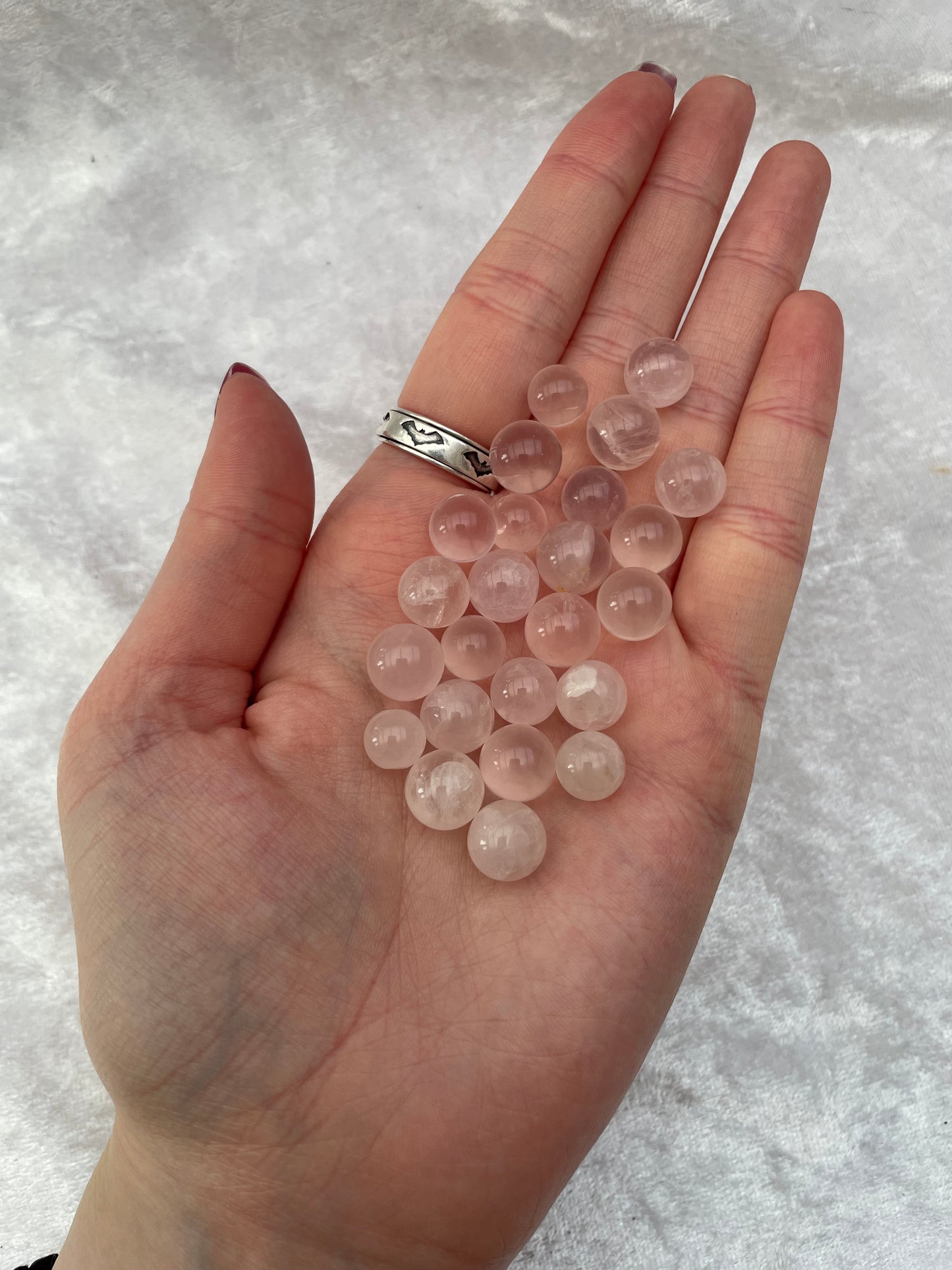 Tiny Rose Quartz Spheres