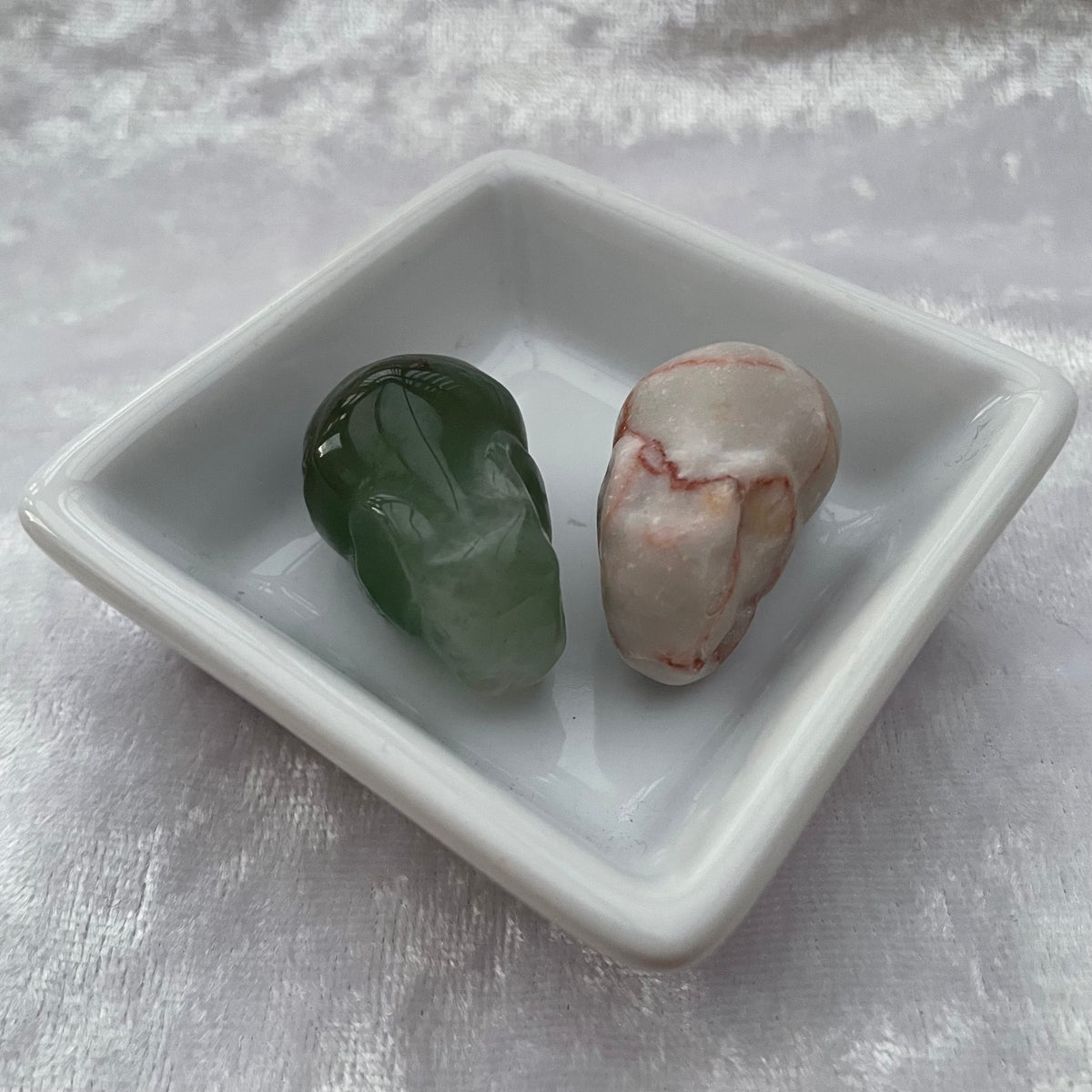 Mini Green Aventurine and Dali Jasper Elephants
