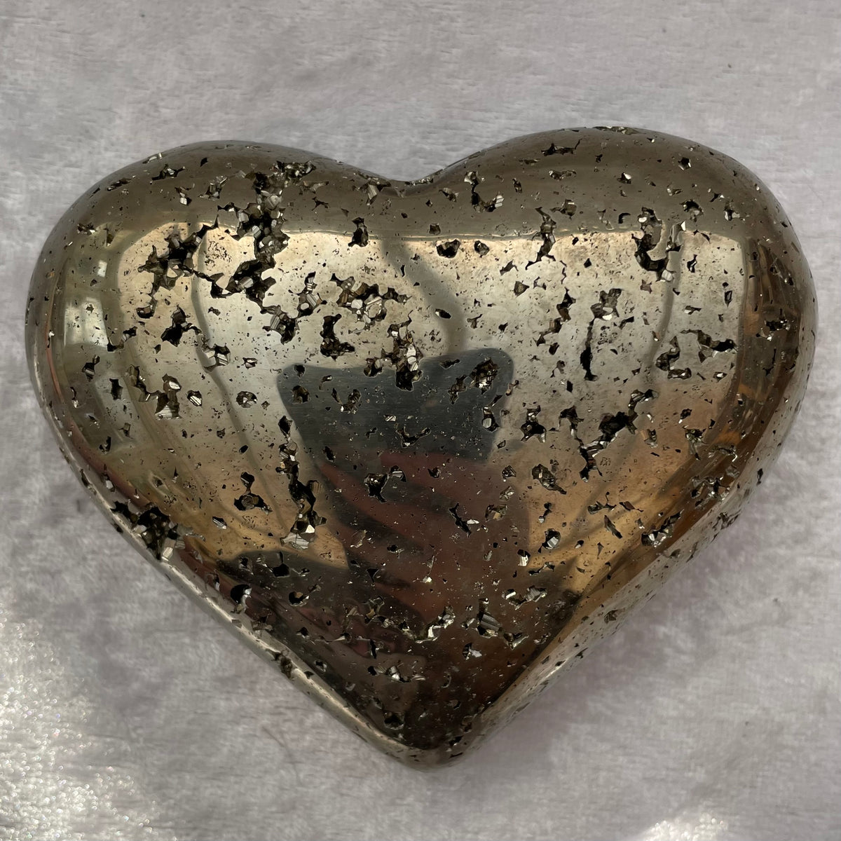 Large Pyrite Druzy Heart