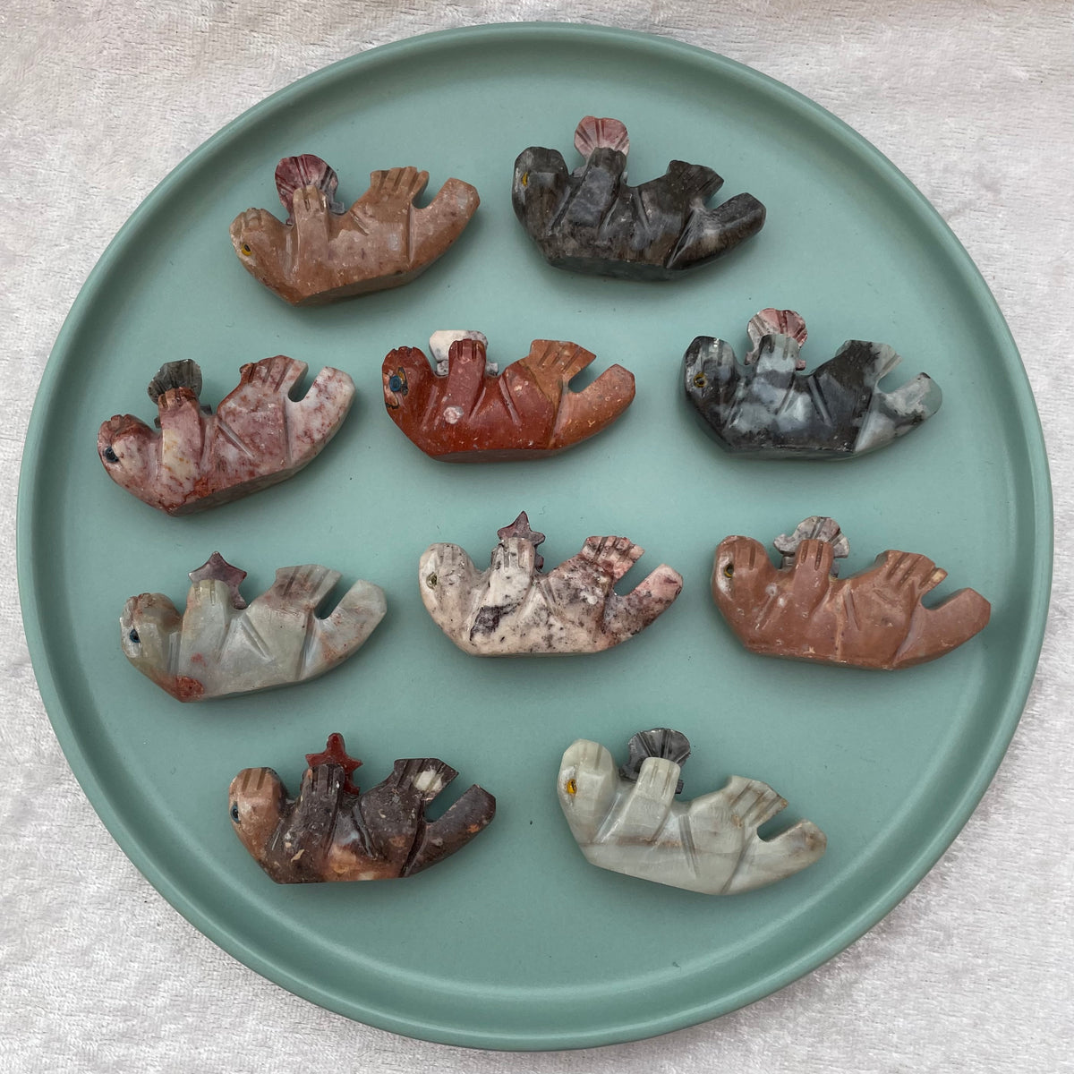 Soapstone Otter with Seashell Carvings