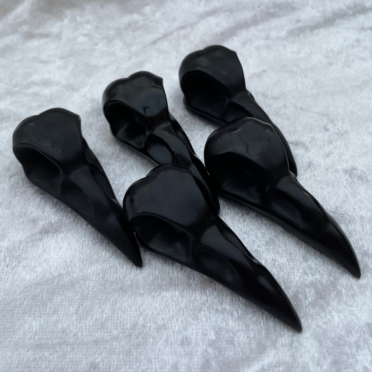 Black Obsidian Bird Skulls