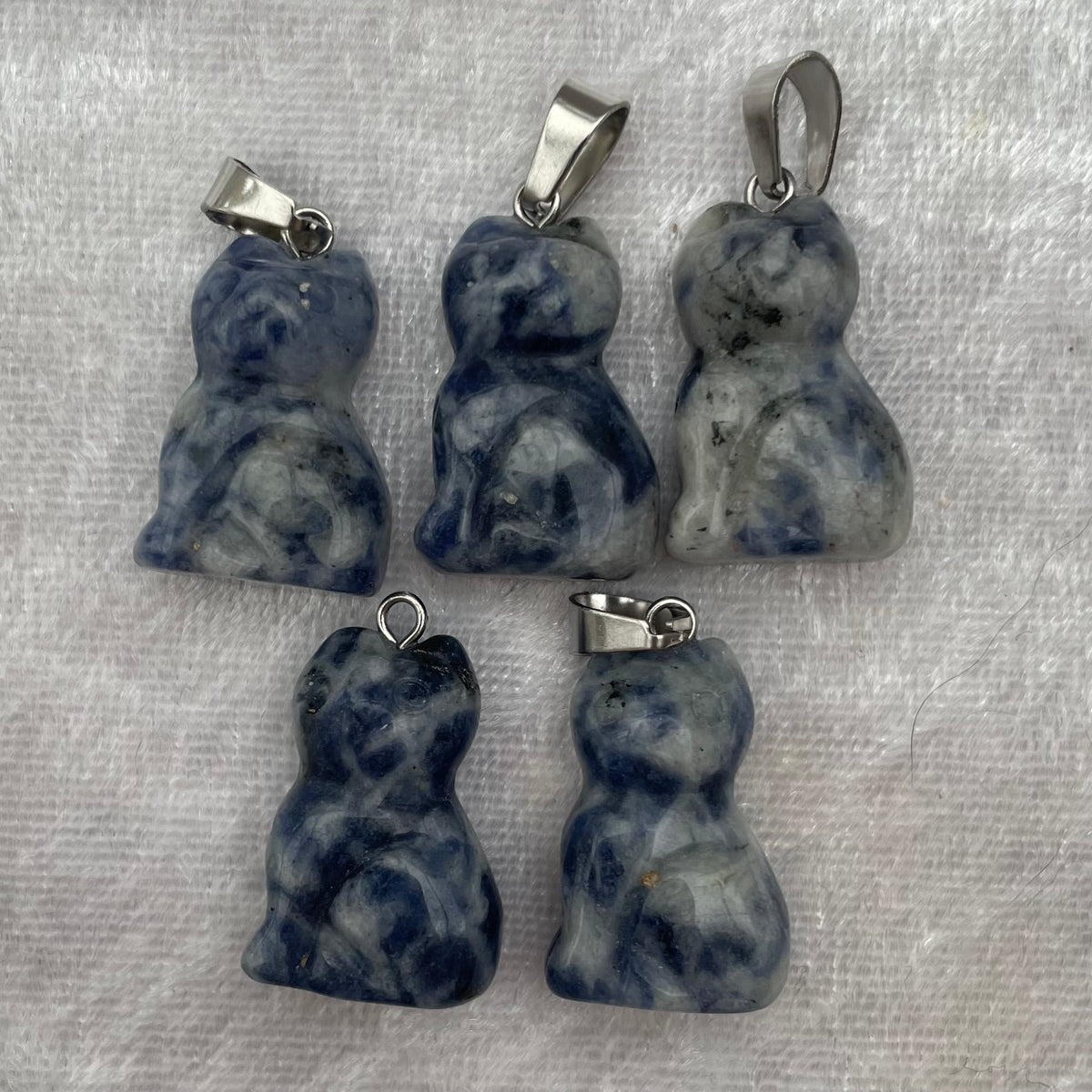 Sodalite Cat Pendants