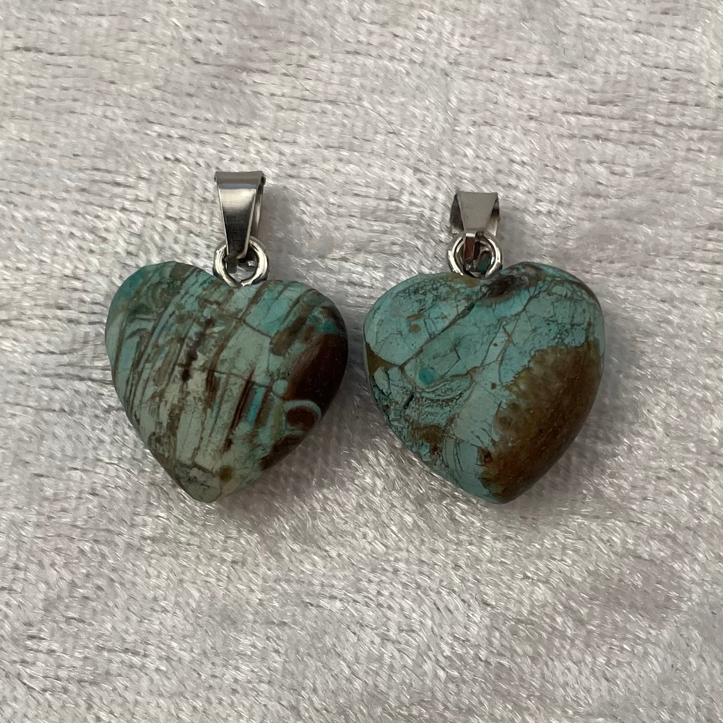 African Turquoise Heart Pendants