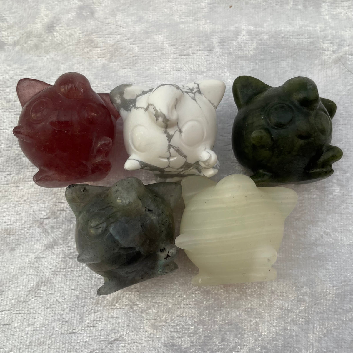 Crystal Pokemon Jigglypuff Carvings