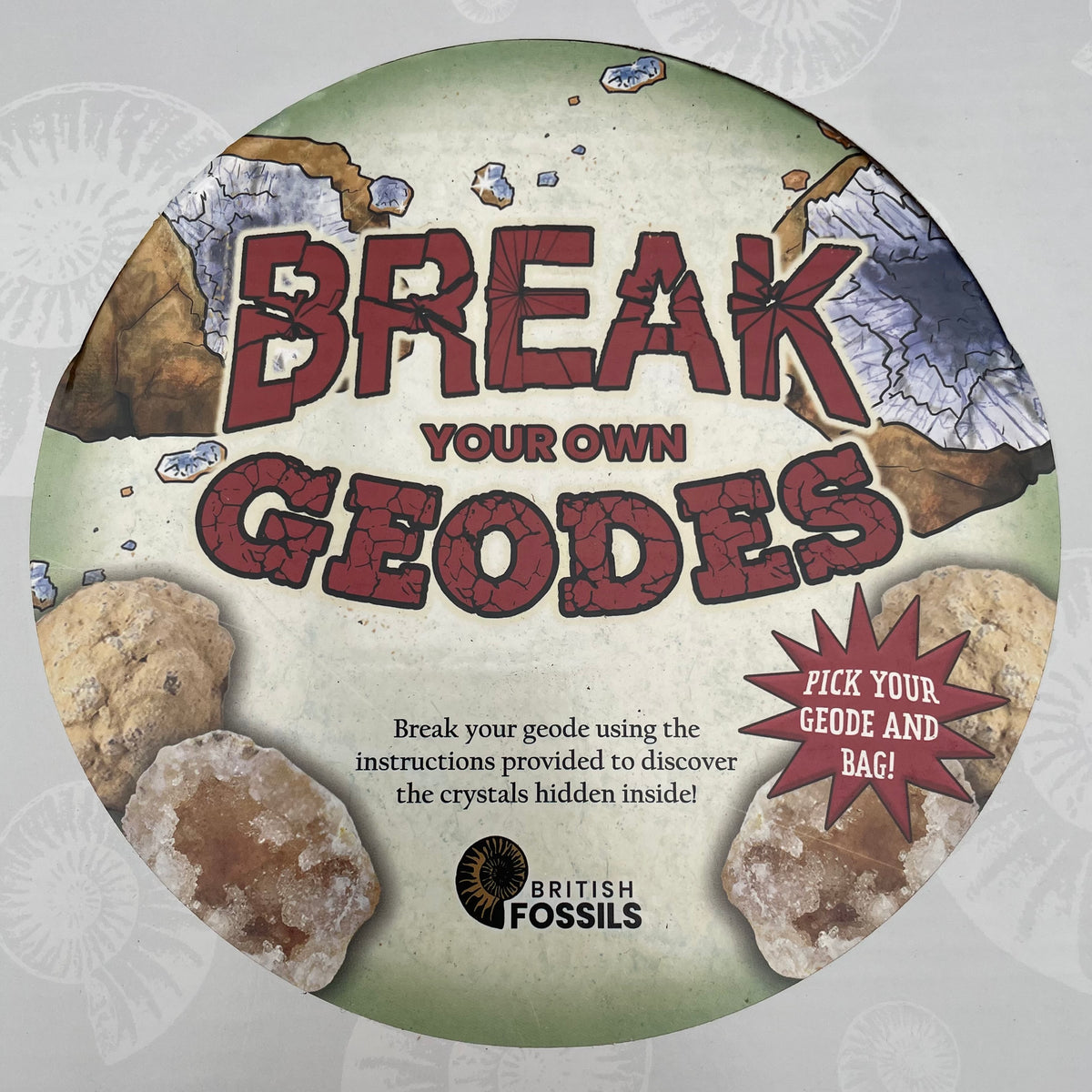 Break Your Own Quartz Geodes with Canvas Bag