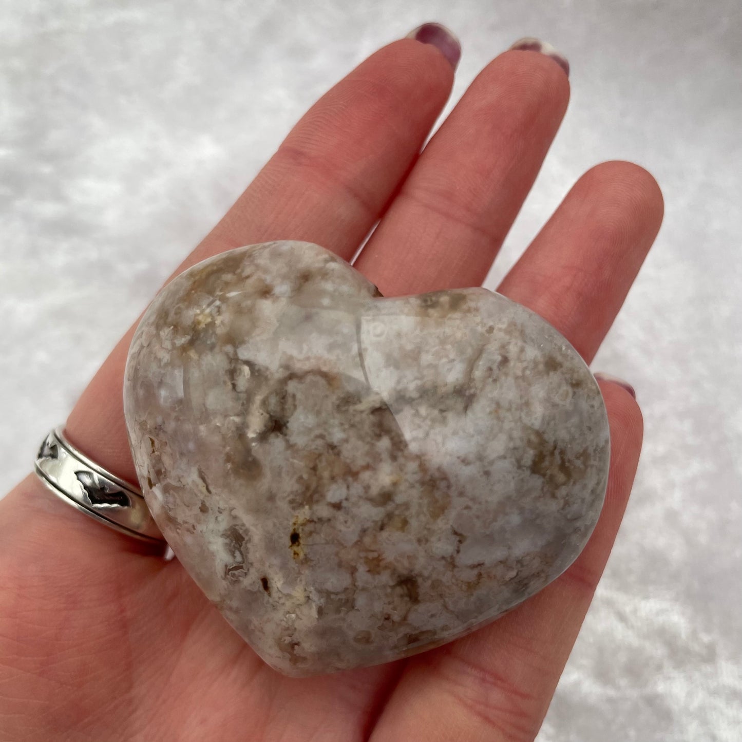 Lilac Ocean Jasper Heart
