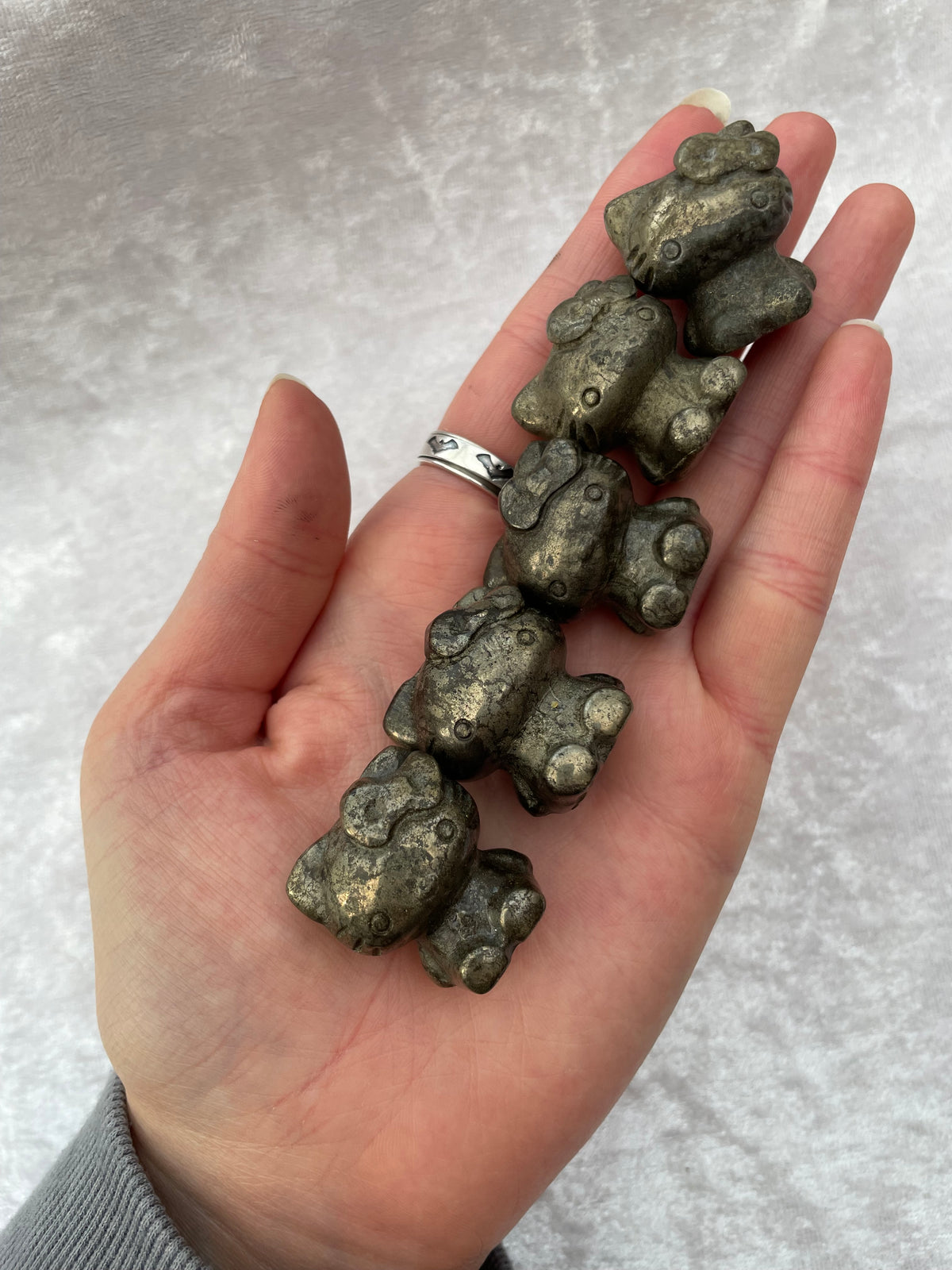 Pyrite Hello Kitty Carvings