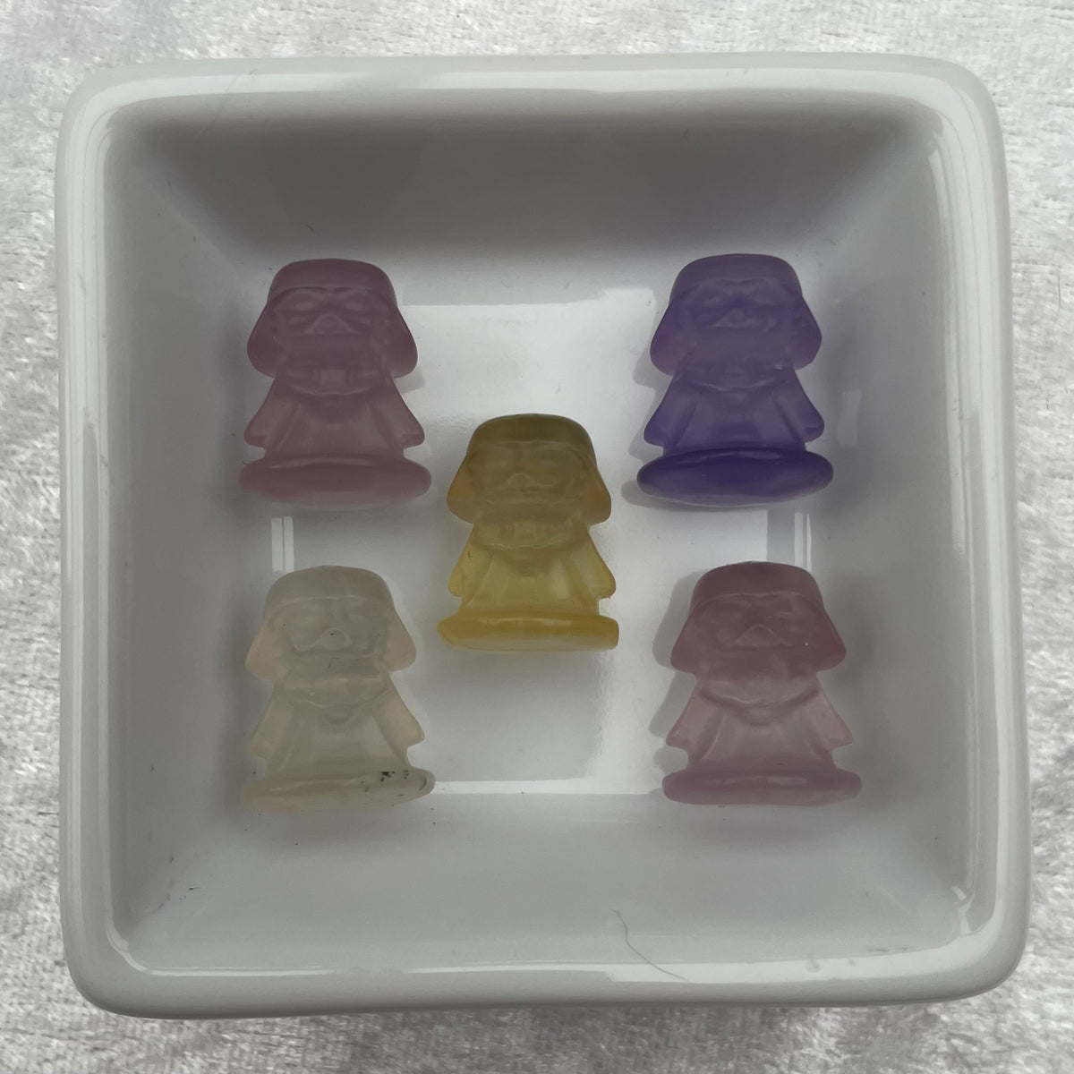 Mini Rainbow Fluorite Star Wars Darth Vader Carvings