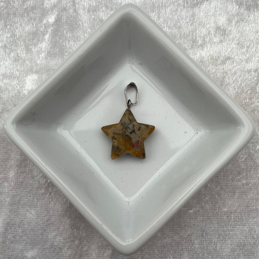 Crazy Lace Agate Star Pendant