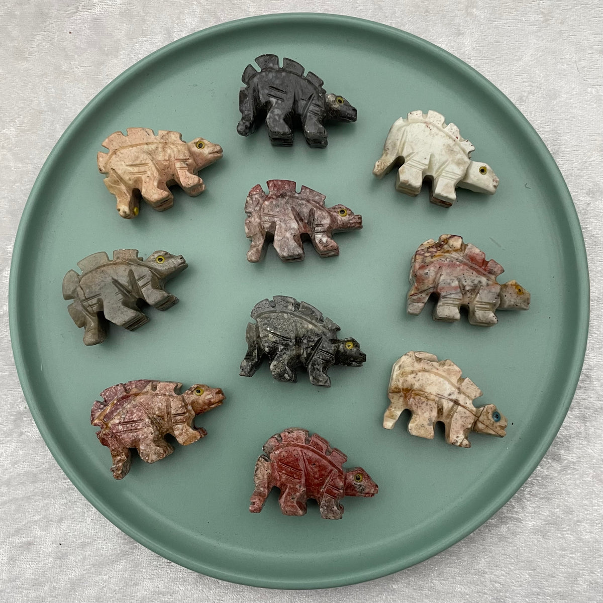 Soapstone Stegosaurus Dinosaur Carvings