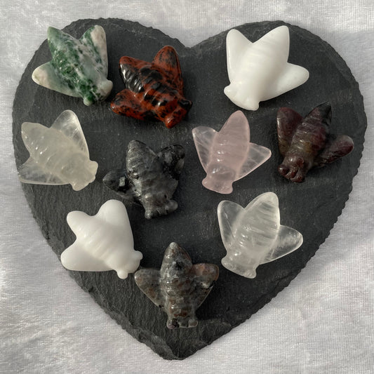 Mini Crystal Bee Carvings